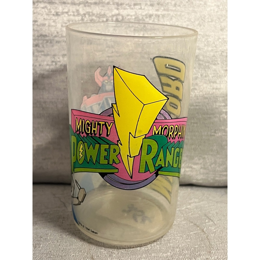 Vintage 1994 Mighty Morphin Power Rangers Megazord Plastic Tumbler Cup Saban 90s